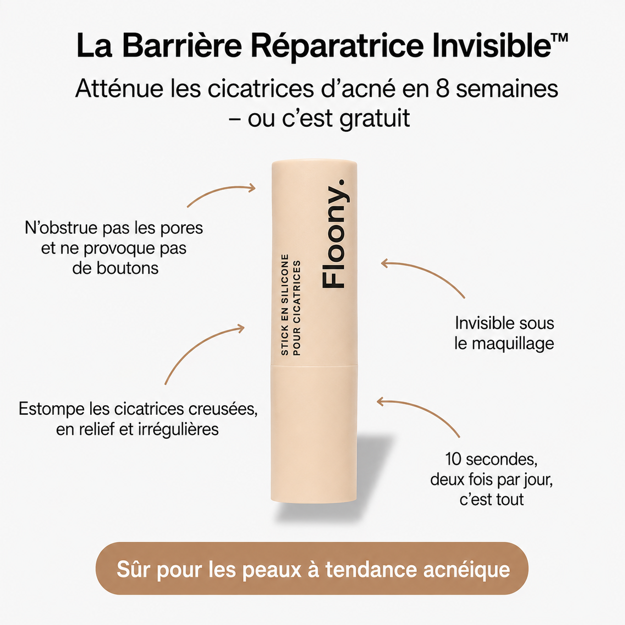 Floony™ | Barrière réparatrice invisible contre les cicatrices d'acné